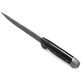 Laguiole Kitchen Knife with Ebony Handle and Star Damascus Steel Blade