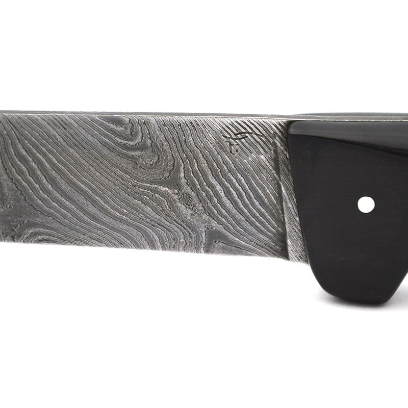 Laguiole Kitchen Knife with Ebony Handle and Star Damascus Steel Blade