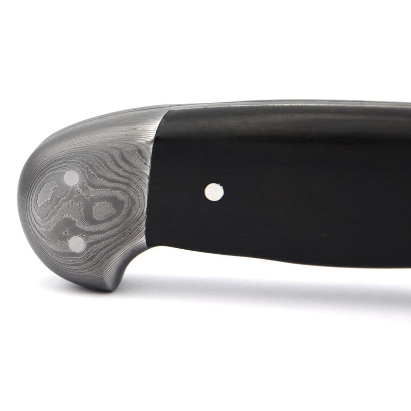 Laguiole Kitchen Knife with Ebony Handle and Star Damascus Steel Blade