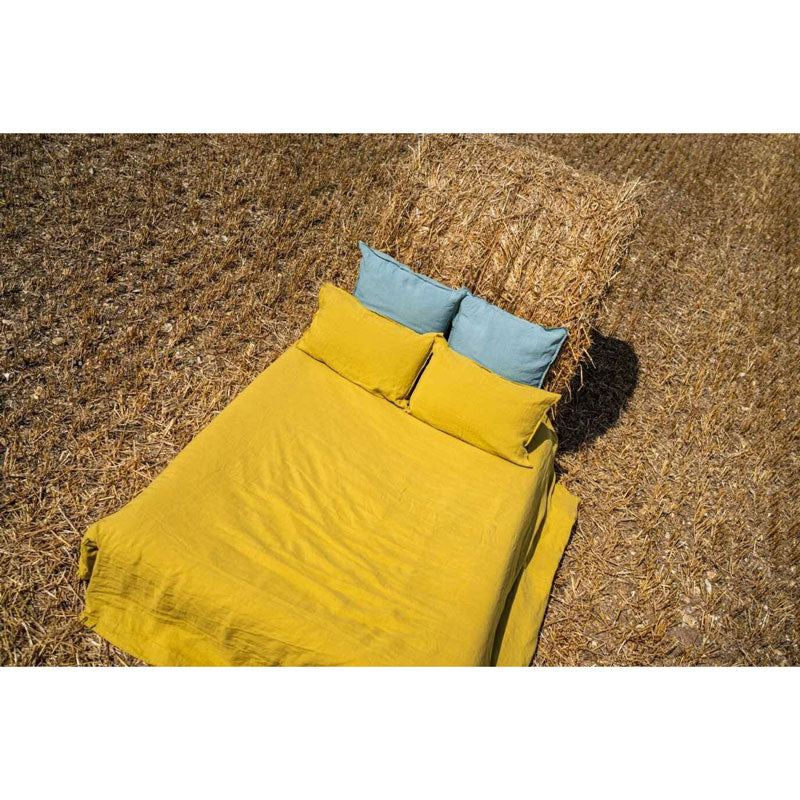 Pure Washed Linen Duvet Cover, Amber Yellow