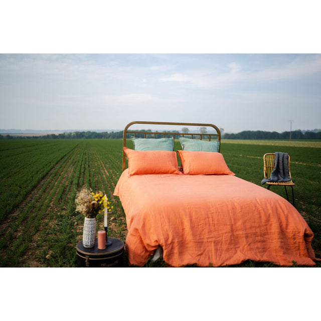 Pure Washed Linen Duvet Cover, Apricot