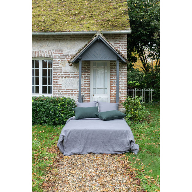 Pure Washed Linen Duvet Cover, Ash Grey