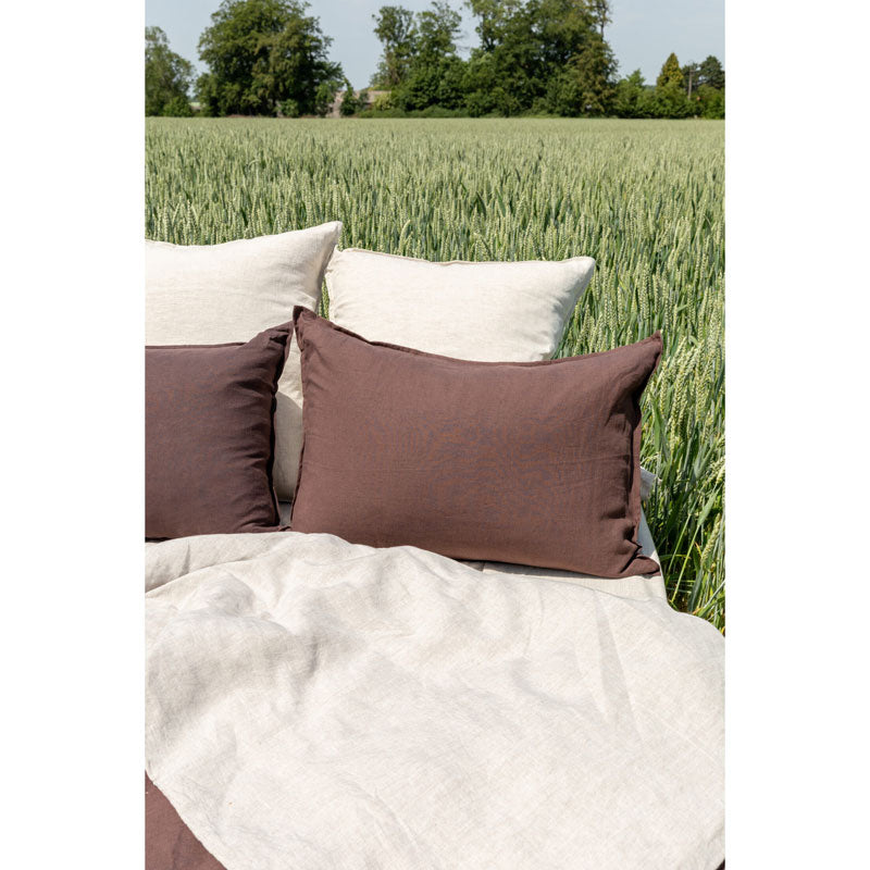 Pure Washed Linen Duvet Cover, Two-Tone Chestnut