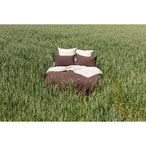 Pure Washed Linen Duvet Cover, Bicolour Chestnut