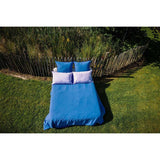 Pure Washed Linen Duvet Cover, Blue Flower