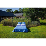Pure Washed Linen Duvet Cover, Blue Flower