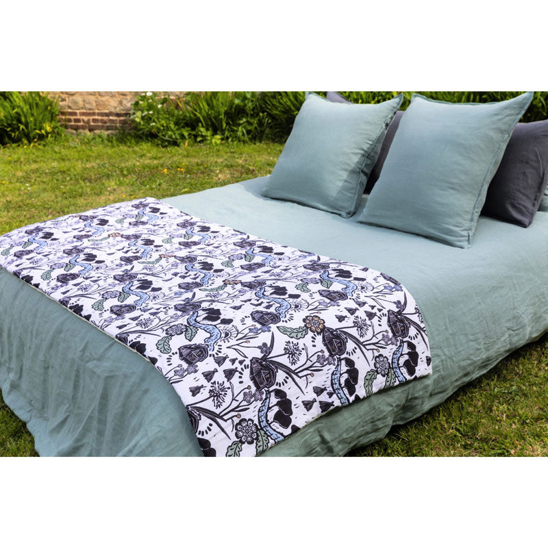Pure Washed Linen Duvet Cover, Celadon Green