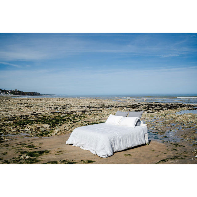 Pure Washed Linen Duvet Cover, Chalk