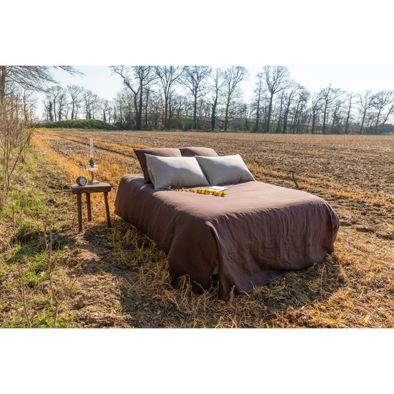 Pure Washed Linen Duvet Cover, Chestnut