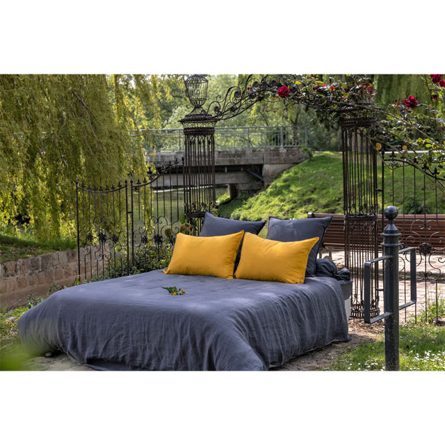 Pure Washed Linen Duvet Cover, Flint Grey