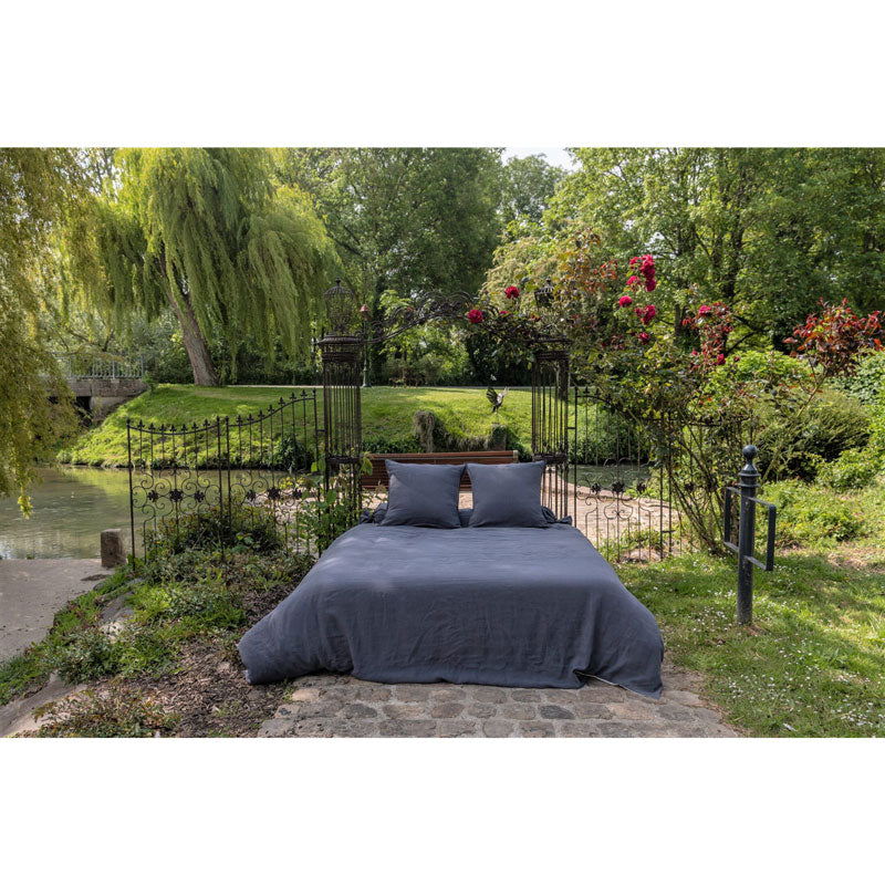 Pure Washed Linen Duvet Cover, Flint Grey