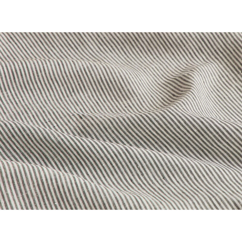 Pure Washed Linen Duvet Cover, Flint Stripe