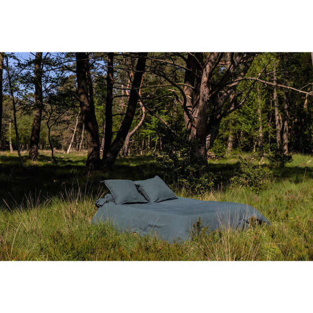 Pure Washed Linen Duvet Cover, Forest Green
