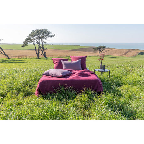 Pure Washed Linen Duvet Cover, Garnet Red