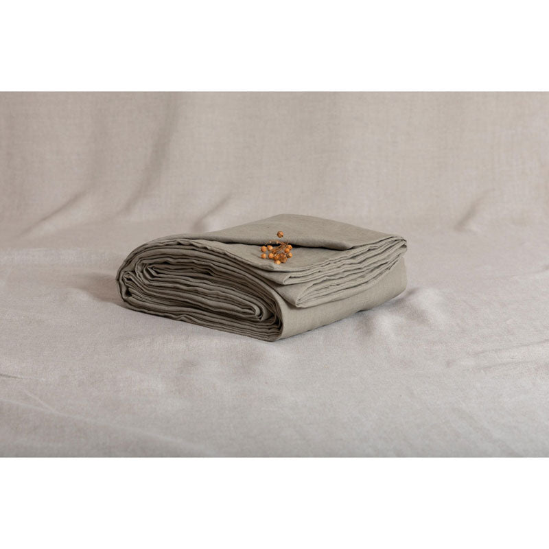 Pure Washed Linen Duvet Cover, Laurel Green
