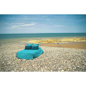 Pure Washed Linen Duvet Cover, Lagoon Blue