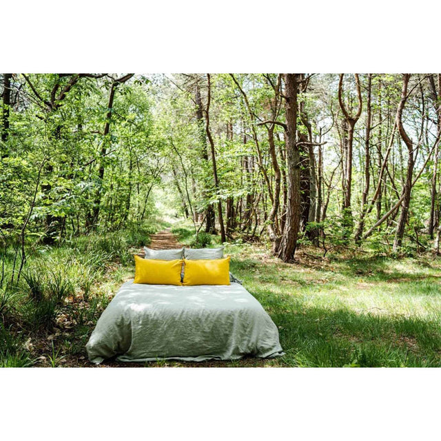 Pure Washed Linen Duvet Cover, Linden Green