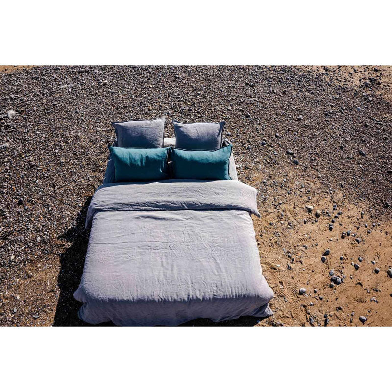 Pure Washed Linen Duvet Cover, Mist Grey