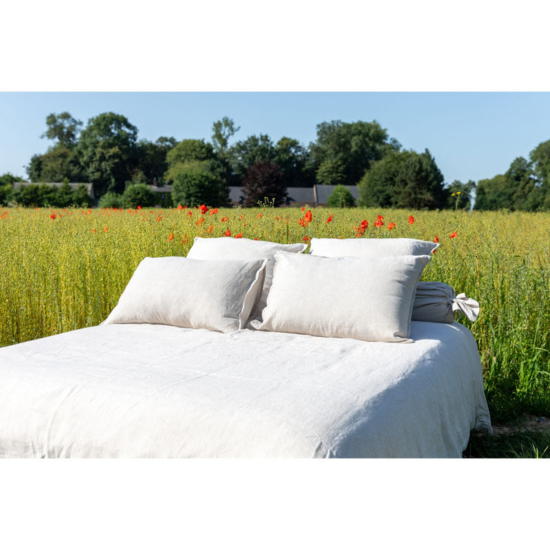 Pure Washed Linen Duvet Cover, Natural Stripe