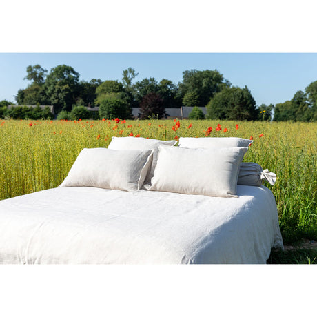 Pure Washed Linen Duvet Cover, Natural Stripe