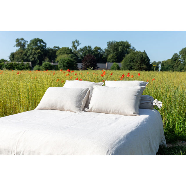 Pure Washed Linen Duvet Cover, Natural Stripe