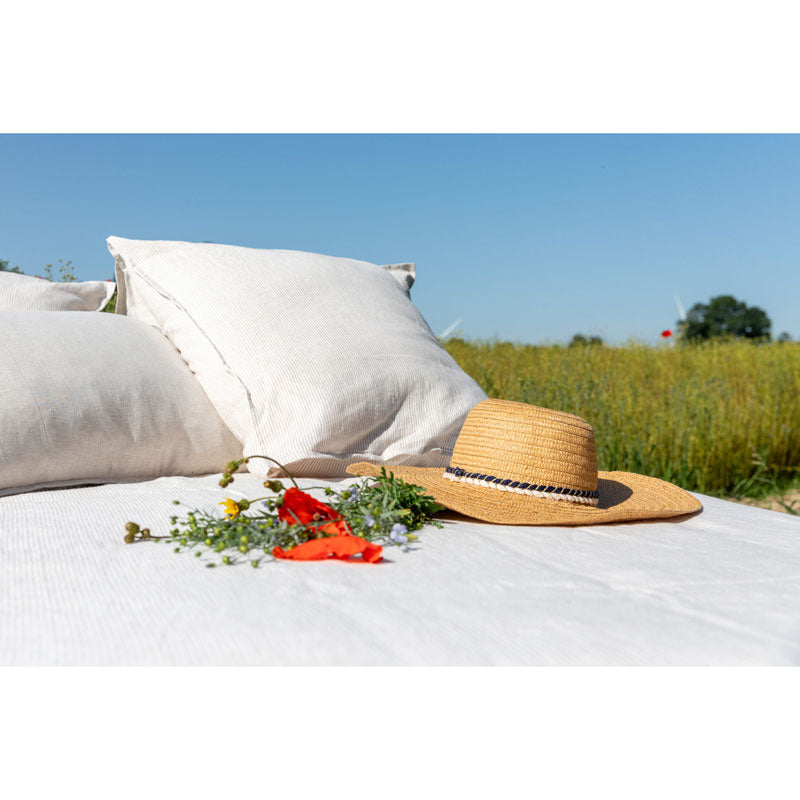 Pure Washed Linen Duvet Cover, Natural Stripe