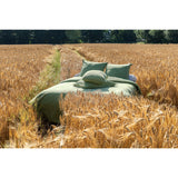 Pure Washed Linen Duvet Cover, Olive Green