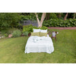 Pure Washed Linen Duvet Cover, Pea Green Stripe