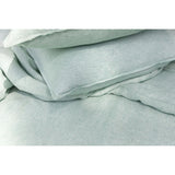 Pure Washed Linen Duvet Cover, Pea Green Stripe