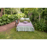 Pure Washed Linen Duvet Cover, Pea Green Stripe