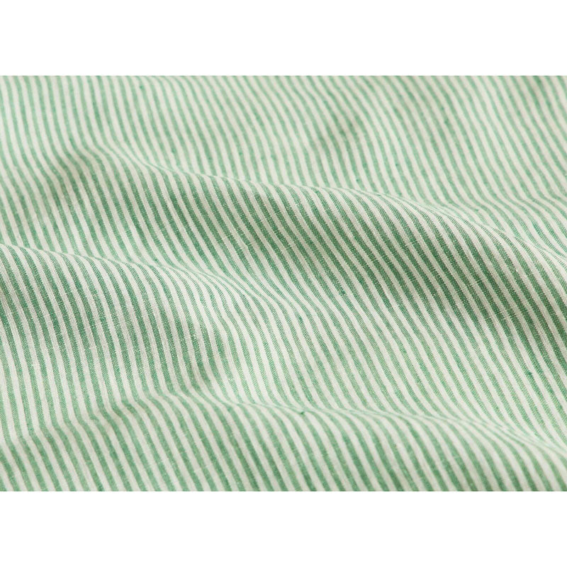 Pure Washed Linen Duvet Cover, Pea Green Stripe