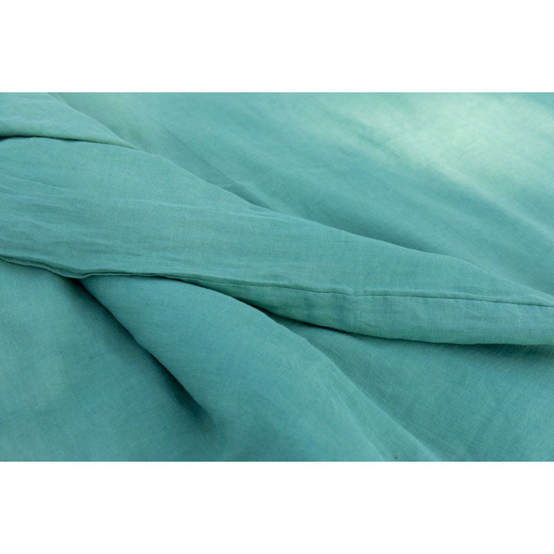 Pure Washed Linen Duvet Cover, Pea Green