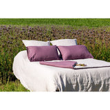 Pure Washed Linen Duvet Cover, Plum Stripe