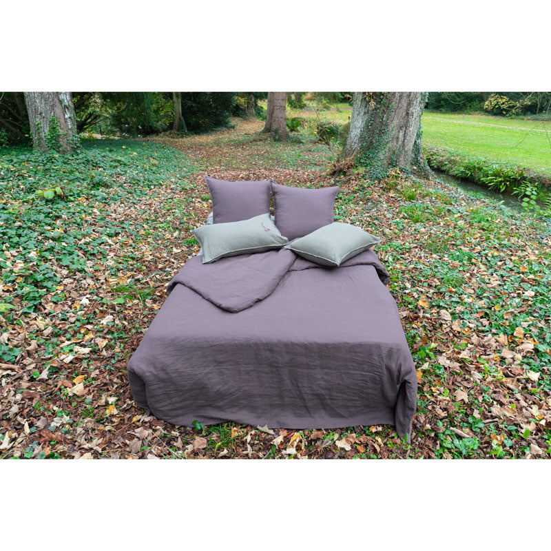Pure Washed Linen Duvet Cover, Plum