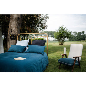 Pure Washed Linen Duvet Cover, Prussian Blue