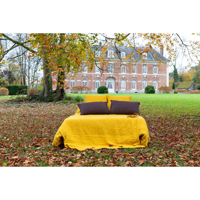 Pure Washed Linen Duvet Cover, Saffron