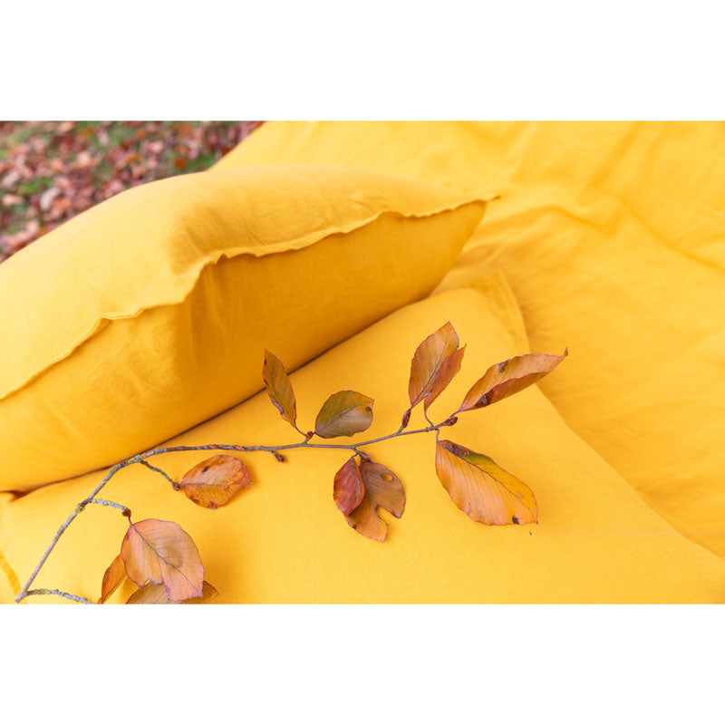 Pure Washed Linen Duvet Cover, Saffron