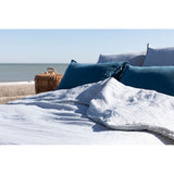 Pure Washed Linen Duvet Cover, Slate Blue Stripe
