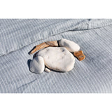 Pure Washed Linen Duvet Cover, Slate Blue Stripe