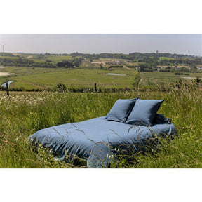 Pure Washed Linen Duvet Cover, Slate Blue