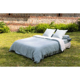 Pure Washed Linen Duvet Cover, Two-Tone Celadon Green