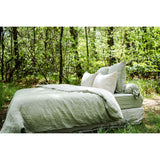 Pure Washed Linen Duvet Cover, Two-Tone Linden Green