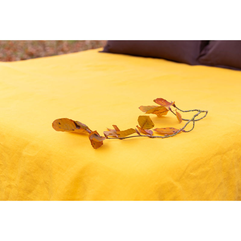Pure Washed Linen Duvet Cover, Two-Tone Saffron