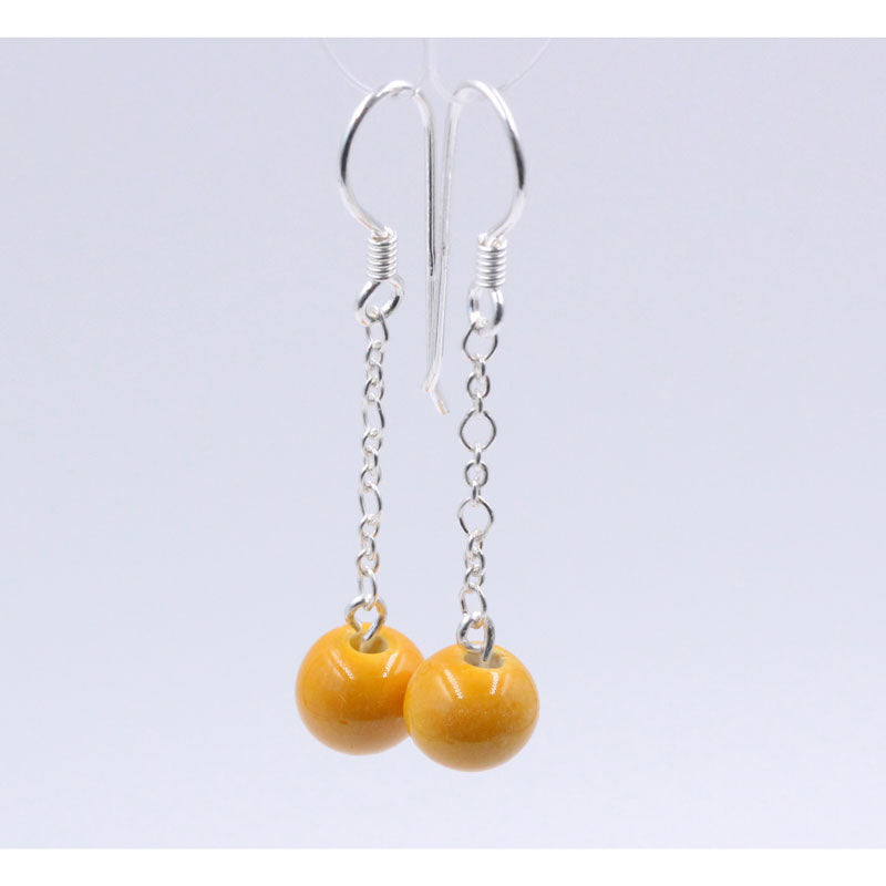 Comete Silver Chain Drop Earrings, Apricot - Zouf.biz