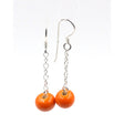 Comete Silver Chain Drop Earrings, Orange - Zouf.biz