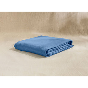 Pure Washed Linen Fitted Sheet, Blue Flower