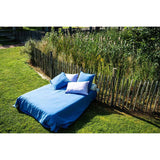 Pure Washed Linen Fitted Sheet, Blue Flower
