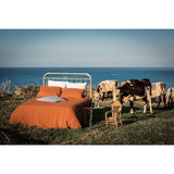 Pure Washed Linen Fitted Sheet, Caramel