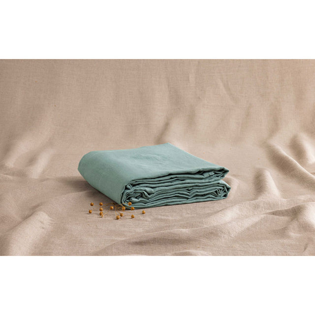 Pure Washed Linen Fitted Sheet, Celadon Green