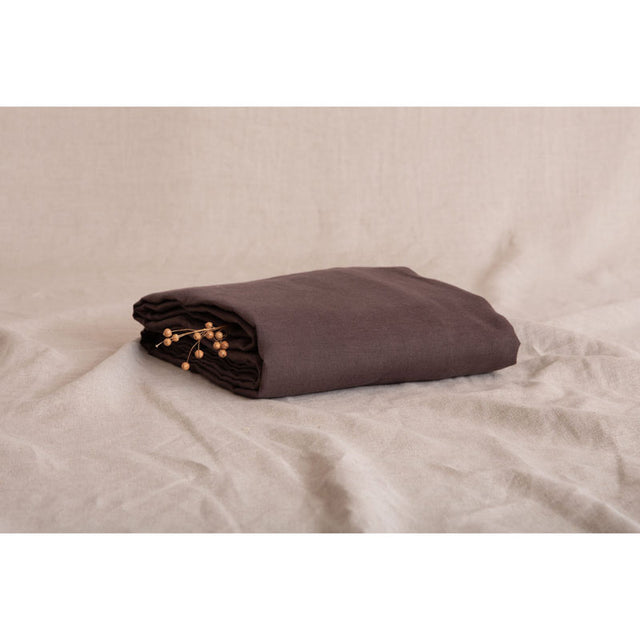 Pure Washed Linen Fitted Sheet, Chestnut